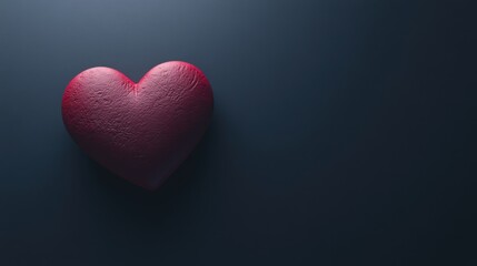 Heart-shaped object on a dark surface capturing emotions and feelings