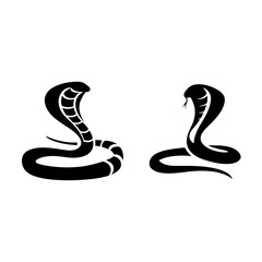 Two cobra snake icon silhouette vector illustration design on white background.