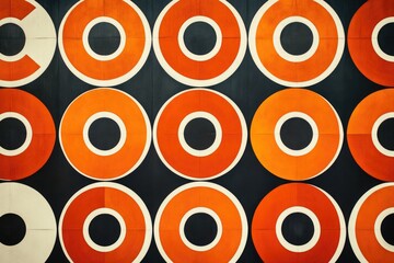 Orange and White Wall with Circles