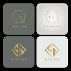 CM luxury typography letter logo. CM Creative style logo but still simple lettering and modern.