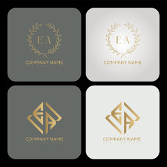 EA luxury typography letter logo. EA Creative style logo but still simple lettering and modern.