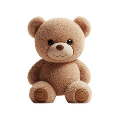 Obraz premium Cute Plush Teddy Bear with Soft Fur and Round Face on Transparent Background