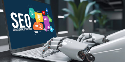 SEO search engine optimization for brisk e-commerce and online retail business showing on computer screen