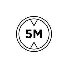5 meter sign in yellow color
