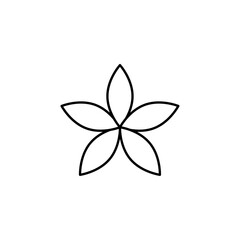 Araliya flower icon in liner stroke style