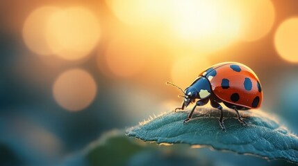 Ladybug at Sunset: A Tiny Jewel of Nature