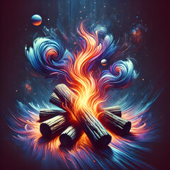 abstract background with fire