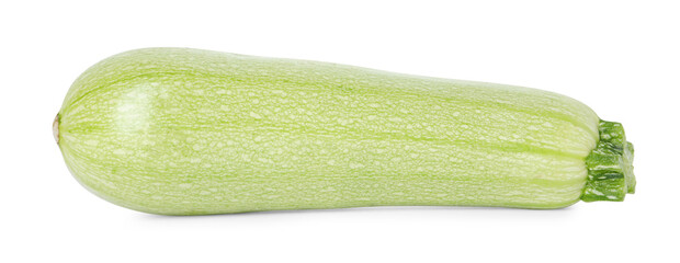 One fresh ripe zucchini isolated on white