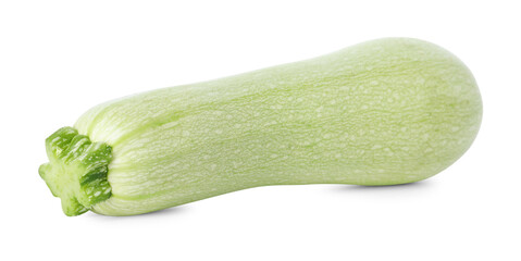 One fresh ripe zucchini isolated on white