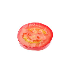 Half of ripe tomato isolated on white