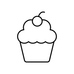 Cupcake icon in liner stroke style