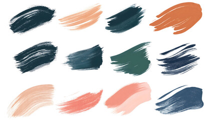 Obraz premium collection of colorful brushstrokes of paint isolated png transparent background