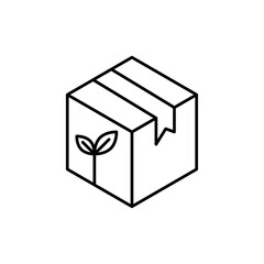Eco packaging icon in liner stroke style