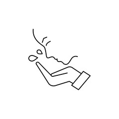 Face washing icon in liner stroke style