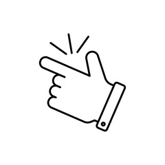 Finger snapping icon in liner stroke style