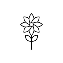 Flower icon in liner stroke style