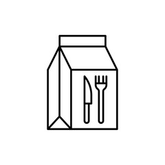 Food delivery paper bag icon in liner stroke style