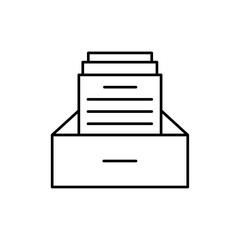 Folder box icon in liner stroke style