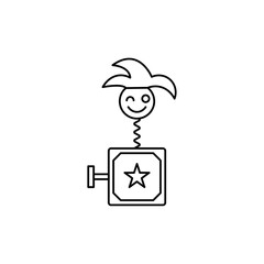 Jack in the box icon in liner stroke style