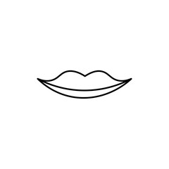 Lips icon in liner stroke style