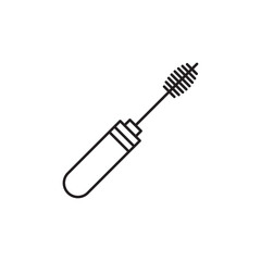 Mascara brush icon in liner stroke style