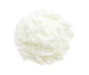 Soy wax isolated on white, top view