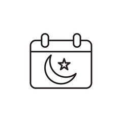 Ramadan calendar icon in liner stroke style