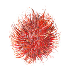 Fototapeta premium Delicious ripe rambutan isolated on white. Exotic fruit