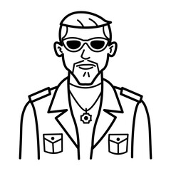 Cool boy icon in hand drawn style