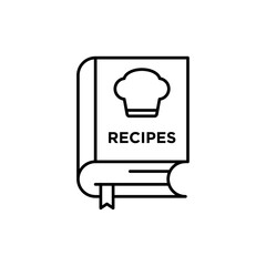 Recipe book icon in liner stroke style