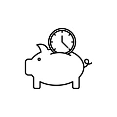 Save time icon in liner stroke style