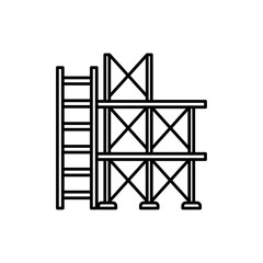 Scaffolding icon in liner stroke style