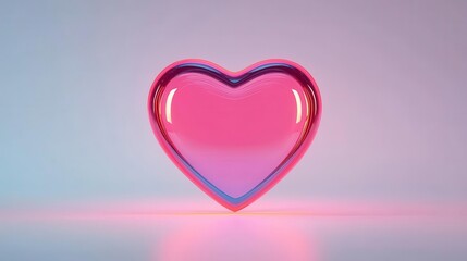 Advanced holographic Valentine touchpad shaped like a heart, glowing softly in futuristic settings