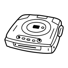 Cd player icon in doodle style