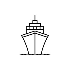 Ship icon in liner stroke style