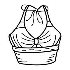 Stylish top icon in doodle style