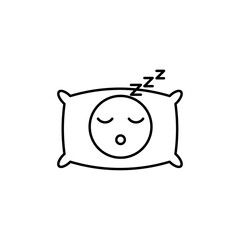 Sleeping icon in liner stroke style