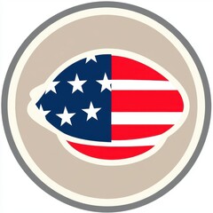 Stylized football with American flag design.