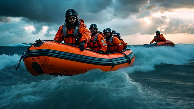 coast guard patrol boat conducting a rescue operation