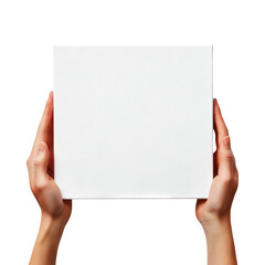 Obraz premium Hands Holding a Blank Canvas Isolated on Transparent Background