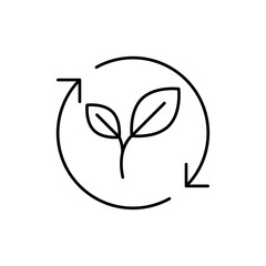 Sustainable icon in liner stroke style