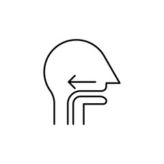 Swallowing reflex icon in liner stroke style