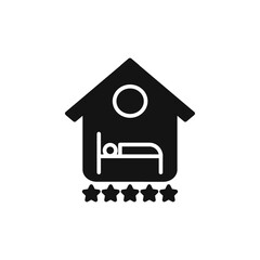 Accommodation icon Simple thin line flat symbol