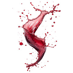 Splash of Red Liquid Isolated on Transparent Background with Motion