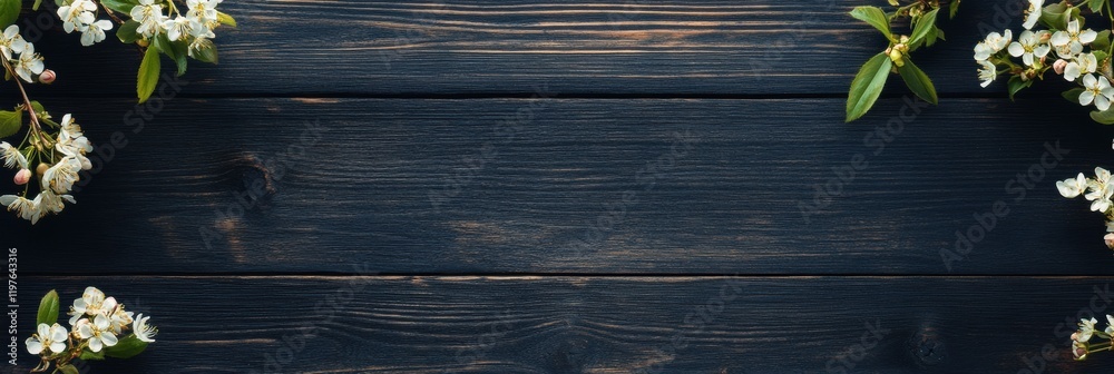 Aufkleber elegant floral arrangement on dark wooden background with ample space for text or messaging in a cre