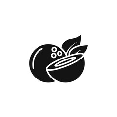 Coconut icon Simple thin line flat symbol