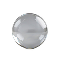 A large shiny translucent sphere on a transparent background perfect for digital design or product mockups It has a slightly grey tint and reflects light beautifully ideal for graphic design projects