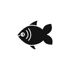 Fish icon Simple thin line flat symbol