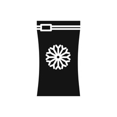 Frozen food bag icon Simple thin line flat symbol