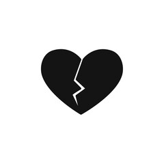 Heartbreak icon Simple thin line flat symbol